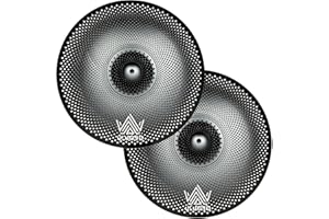 ULUOBO 14 inch Low Volume Hi Hat Cymbals Cymbal for Quiet Practice (Black, 2 Pieces)