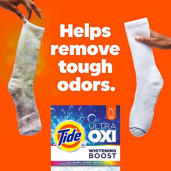 TIDE ULTRA OXI WHITENING BOOST, ALL IN ONE LAUNDRY BOOSTER, COLOR SAFE WHITENING, STAIN AND ODOR FIGHTER, 66 LOADS, 57 OZ