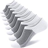 SIXDAYSOX Mens No Show 8 Pairs Invisible Low Cut Cotton Non Slip Short Socks Size 5-8/9-11/12-14