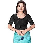 Stretchable Cotton Readymade Saree Blouse for Women | Soft Fit Top | Suitable Under Formal Outfits, Blazer or Shirt