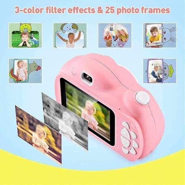 Sdesign Kids Digital Camera Rechargeable Selfie Camera Digital Child Camcorder with 2 4 inches Screen HD 8MP1080P Dual Lens Birthday Gifts for 3 12 Year Olds Girls Color Pink