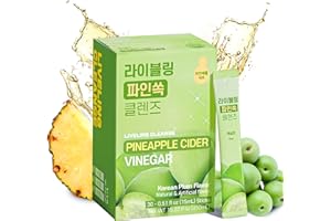 [Liveling] Pineapple Cider Vinegar Drink Stick & 3-in-1 Shot with ACV – Korean-Plum Flavor | Supports Digestion, Daily Cleanse, Sugar-Free, Low-Calorie, Portable On-The-Go Packets (30 sticks)