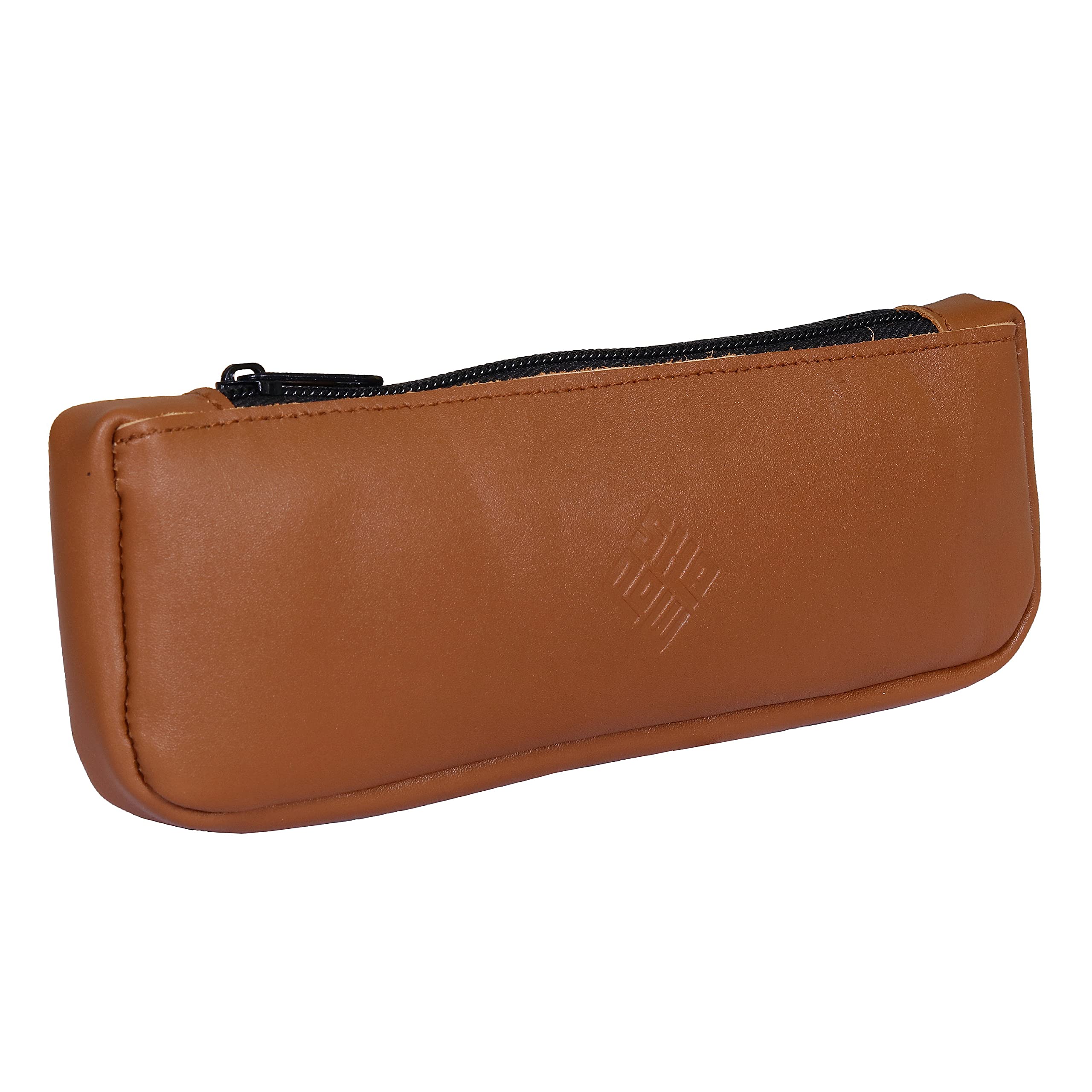 SHADOW DANCE UK Leather Pencil Case Clutch Art School Genuine Cosmetic Case Stationery Bag for Pens, Markers, Makeups, Change, Coins(Scribe Case, Brown)