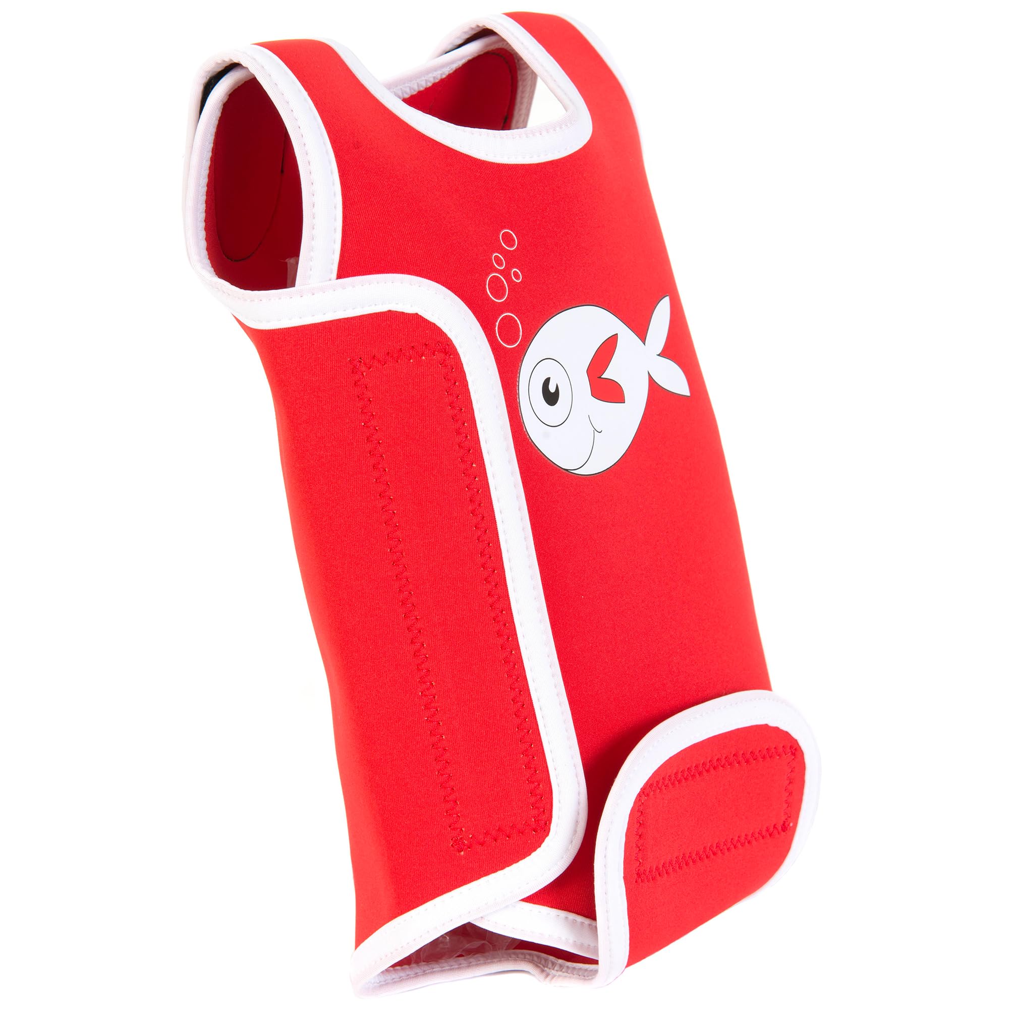 Swimbest Baby Wetsuit - A Neoprene Baby Swimming Costume/Baby Wrap for 0-24 Months with 50+ UV Protection (Red Fish, 0-6 Months)