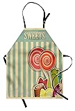 Lunarable Vintage Apron, Retro Old Candy Store
