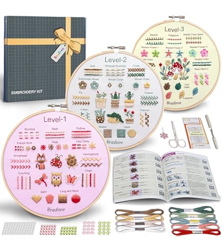 Amazon.com: KRAFUN Beginner Embroidery Kit for Kids & Adults