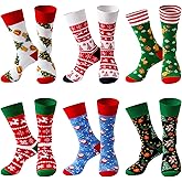 TENYSAF Fun Christmas Socks for Men - Funny Xmas Gifts for Men and Women Novelty Cozy Unisex Crew Cotton Sock Set