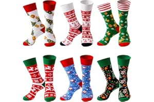 TENYSAF Fun Christmas Socks for Men - Funny Xmas Gifts for Men and Women Novelty Cozy Unisex Crew Cotton Sock Set