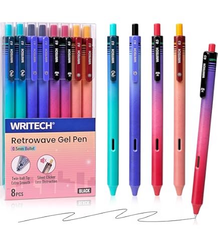 Witte gelpennen set 6 stuks, 0,8 mm fijne punt punt schetsen pen