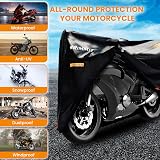 SRIMMIT Motorbike Cover 420D Waterproof XXL 90x37x50 License Window view 5