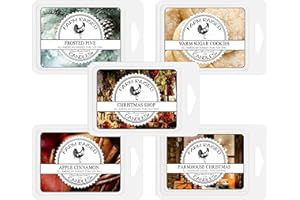 Farm Raised Candles - Christmas Wax Melts 5 Pack | Holiday Soy Wax Melts Variety (16 oz Total) | Fresh Cut Pine Tree Warm Sugar Cookies, Apple Cinnamon