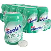 Mentos Pure Fresh Sugar‑Free Chewing Gum, Spearmint, 10 Pieces (Pack of 10) | Mini Pack Size, Chewing Gum with Xylitol, Perfect for Long Lasting Fresh Breath at School, Work &amp; Travel