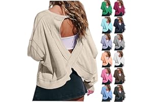 Open Back Tops for Women Long Sleeve Workout Shirts Summer Clothing Backless Yoga Running Tshirt Tees Cropped Gym Outfits