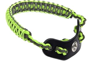 SUNYA Archery Bow Wrist Sling, 550 Paracord Strap Comfortable on Hand.100% Full Grain Leather Yoke, Multiple Camo Colors.Fit Compound Bow Stabilizer & Recurve.