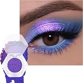 Multichrome Chrome Eyeshadow, Chameleon Duochrome Glitter Eyeshadow Palette | Metallic Sparkle, Holographic Iridescent, Color Shift Shimmer Eye Shadow Palettes, Eye Brightener Makeup for Women-06 Blue