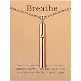 Anxiety Breathe Easy Stop Smoking Necklace | Mindfulness Breathing, Breathlace, Stainless Steel Pendant, Natural Calm &amp; Stress Relief