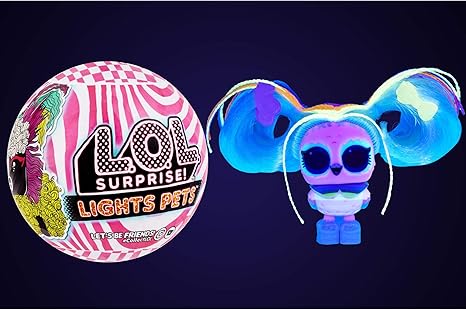 L.O.L. Surprise! Mascotas de Luces Coleccionables - Con 9 Sorpresas, Accesorios y Pelaje Real, Incluye Sorpresas de Luz Negra: Amazon.es: Juguetes y juegos