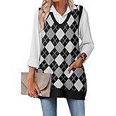 Zeagoo Women's Sweater Vest 2026 Oversized Sleeveless V Neck Pullovers with Pocket Knitted Fall Outfits