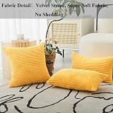 Home Brilliant 60x60 cm Cushion Covers Pack of 2 Mustard Yellow Velvety Euro view 2