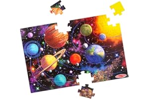 Melissa & Doug Solar System Jumbo Floor Puzzle, 48-Piece Space-Themed Jigsaw Puzzle with Planet Guide, 3 x 2 Foot Kids Puzzle