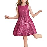 Danna Belle Girls Sequin Dress Sleeveless Party Birthday Dual-Layer Dresses 5-14