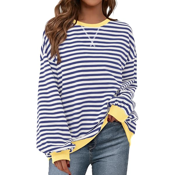 ETCYY Women's Color Block Hoodie – Long Sleeve Pullover With Drawstring, Pocket & Striped Design, Fall Casual - View #8