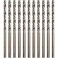 COMOWARE 1/8" Cobalt Drill Bit Set - Jobber Length and Straight Shank Twist Drill Bit, M35 HSS Drill Bits for Hard Metal, Stainless Steel and Iron (10pcs)