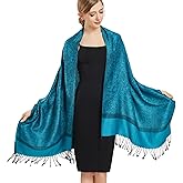 vimate Silky Paisley Pashmina Shawl Scarf-Women's Soft Double-side Jacquard Pashminas Wrap for Evening Dress Travel Shawl