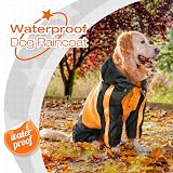 OUOBOB Dog Raincoat Waterproof Jacket for Large Dogs Adjustable Hooded Poncho view 4