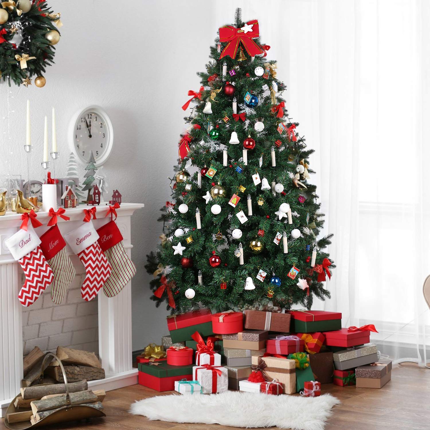 Velas LED de Navidad, MVPOWER 20 Luces de Velas Electrónicas Sin Llama Con Accesorios para Fijación y Control Remoto Infrarrojo para Árbol Navidad, Decoración de Cumpleaños, Fiesta-Luz Blanca Cálida