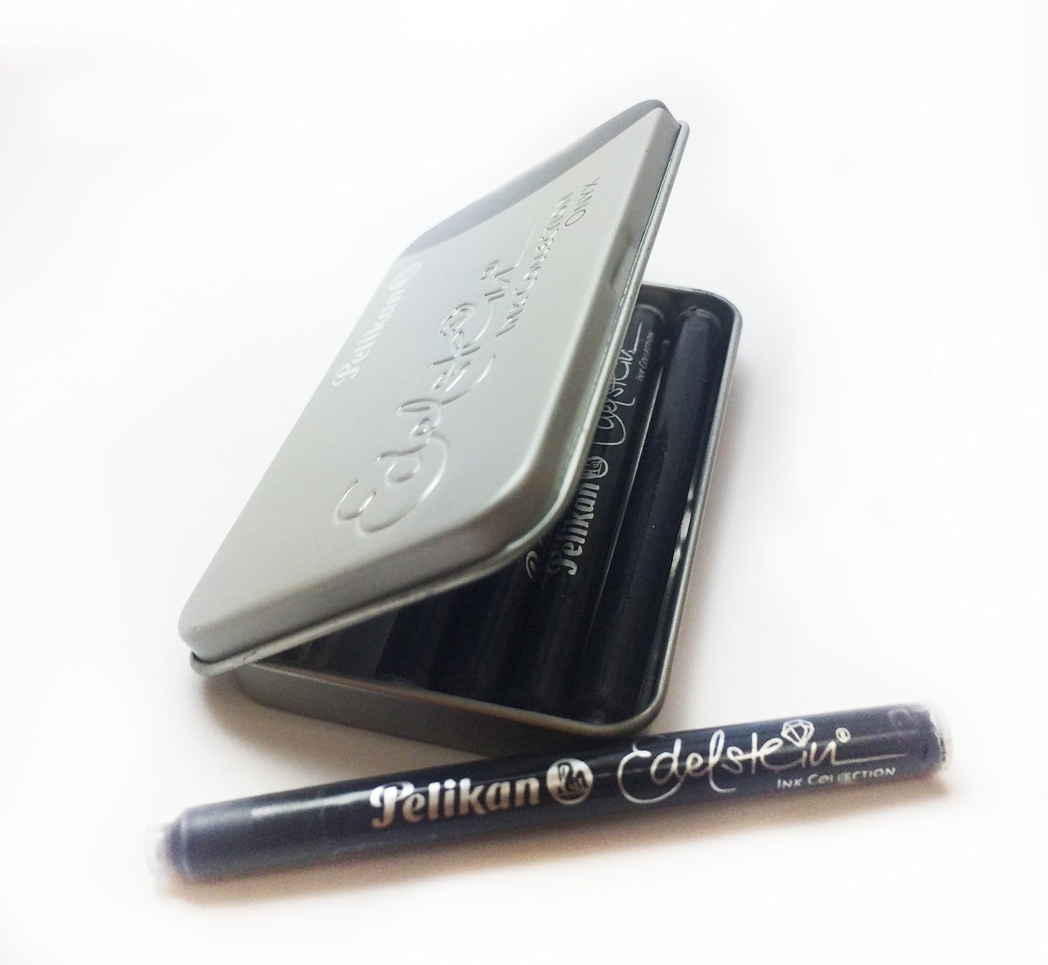 Pelikan 339648 Gemstone GTP/6 Fountain Pen Ink in Metal Case Garnet Ink Cartridge Black - Image 3