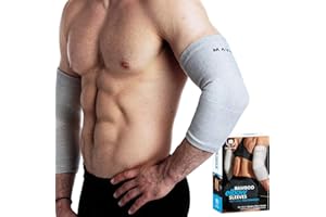 Mava Sports Elbow Sleeve Weightlifting Bamboo Elbow Brace Compression Support Sleeve for Tendonitis, Tennis, Golf Elbow Treatment - Reduce Elbow Joint Pain