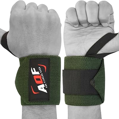 AQF Power Weight Lifting Wrist Wraps Pair One Size Fits All