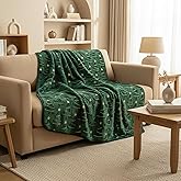 LOSIVISHE Christmas Tree Throw Blanket with Flannel Backing – Soft Decorative Blanket for Couch, Sofa & Bed, Cozy Holiday Blanket for Christmas Decor, Green