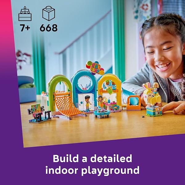 LEGO FRIENDS FUN INDOOR PLAYGROUND BUILDING TOY FOR GIRLS & BOYS – PRETEND PLAY SET FOR KIDS, AGES 7+ – W/SONIA, LIANN & NOVA MINIDOLLS & ACCESSORIES – GIFT IDEA FOR BIRTHDAYS – 42686