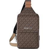Michael Kors Men's Hudson Medium Flap Sling Pack/MK Signature Small, Brown/Luggage
