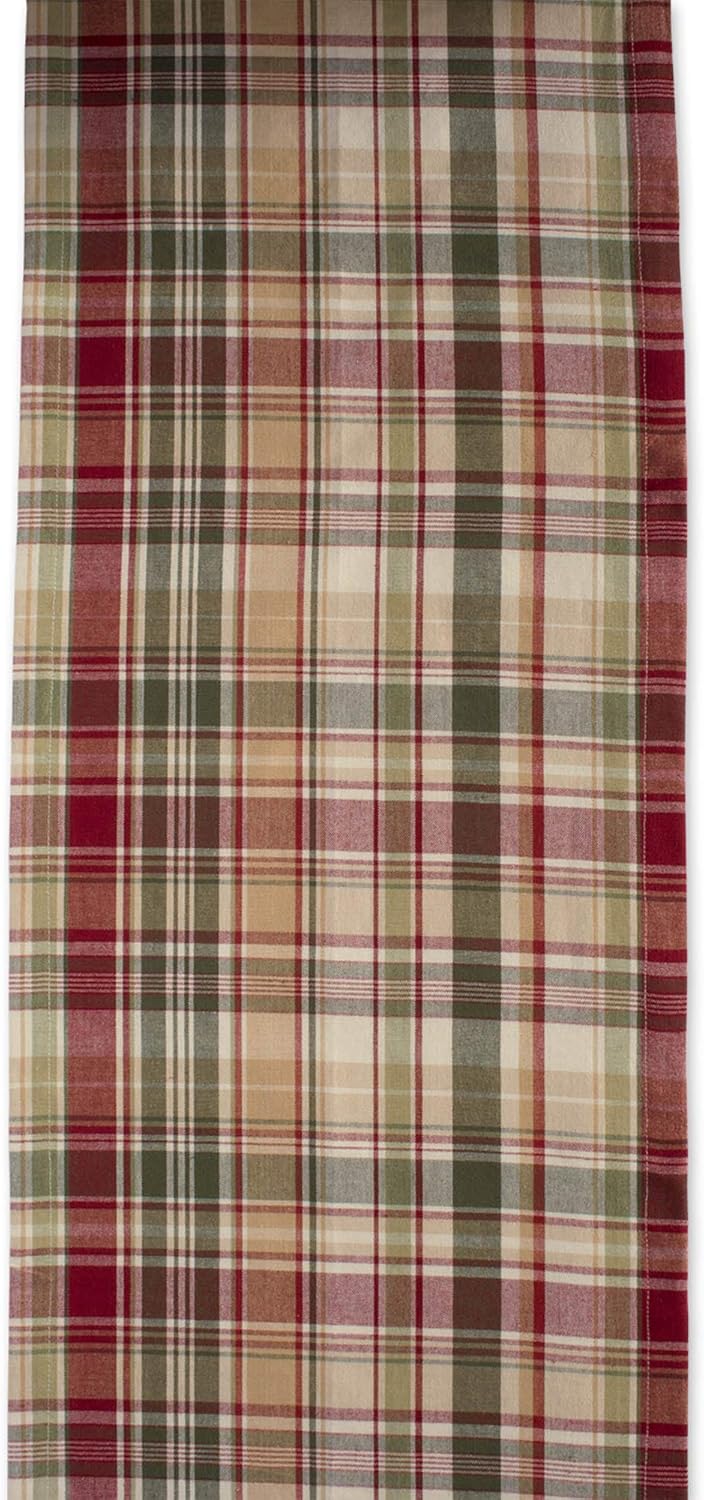 Cabin Plaid 100% Cotton Table Runner (14x108"): Home & Kitchen