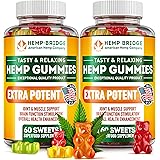 HEMPBRIDGE Hemp Gummies - 2 Pack - Made in USA - Safe and Natural Omega 3 Supplement with Hemp Oil for Pain and Inflammation 