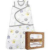 ollvays Newborn Swaddle Sleep Sack, 3–6 Month swaddle 100% Organic Cotton Transitional Swaddle sack with Three-Way Zipper