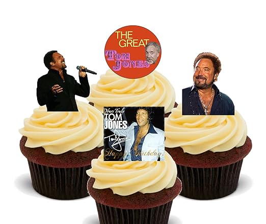 Feliz cumpleaños Tom Jones – Cupcake – stand-up comestibles oblea ...