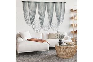 IOWER Large Macrame Wall Hanging Dip-Dyed Macrame Wall Decor Boho Wall Decor Craftsmanship Fiber Art 57" W x 41" L