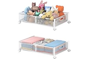 Uyokcnie Under Bed Storage Containers, Under Bed Shoe Storage With Wheels, Foldable Bedroom Storage Organization with Handles, Under Bed Storage Bins Drawer For Clothes, Blankets And Shoes, Bedding