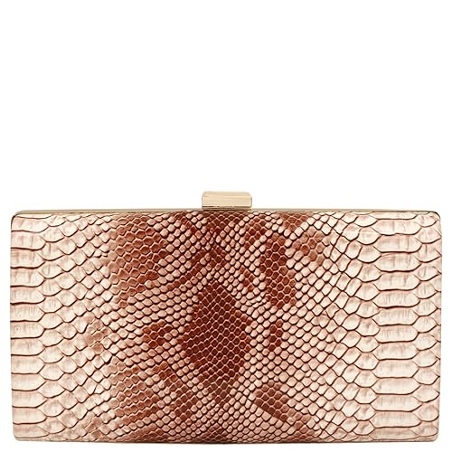 Colors Inc. Womens Snake Print Box Clutch (Maroon) VKBJCLT-00011
