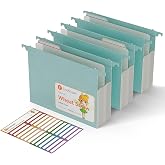 Extra Capacity Hanging File Folders, 3.15" -Sky Blue-3 Packs | Heavy Duty Letter Size File Organizer for Filing Cabinets, Tax Bills Storage for Home, Office