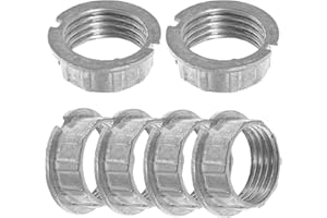 NIYANGLE 6pcs G9 Ceramic Halogen Bulb Holder Outer Threaded Rings Plastic Retaining Collars for Lamp Shade