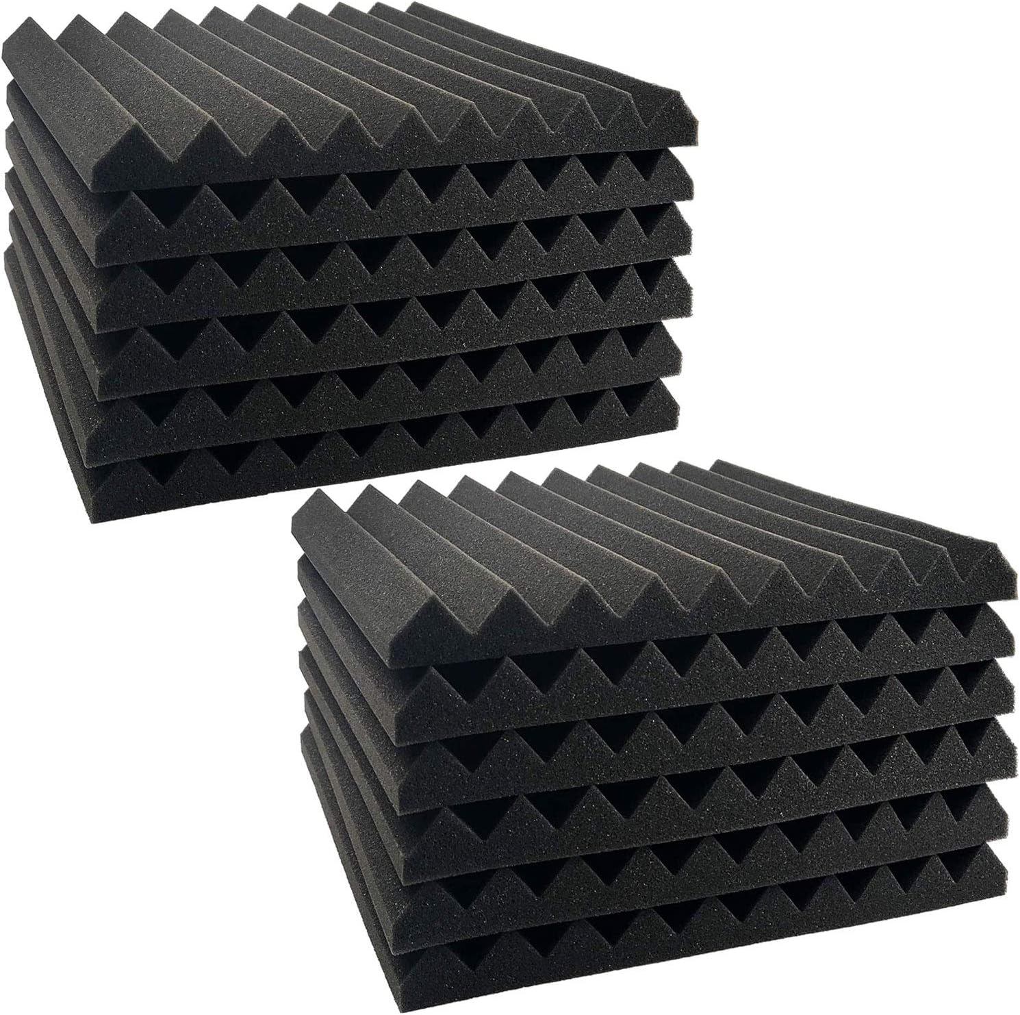 Acoustic Panels Studio Foam Sound Proof Panels Nosie Dampening Foam Studio Music Equipment Acoustical Treatments Foam 24 Pack-12''12''1''