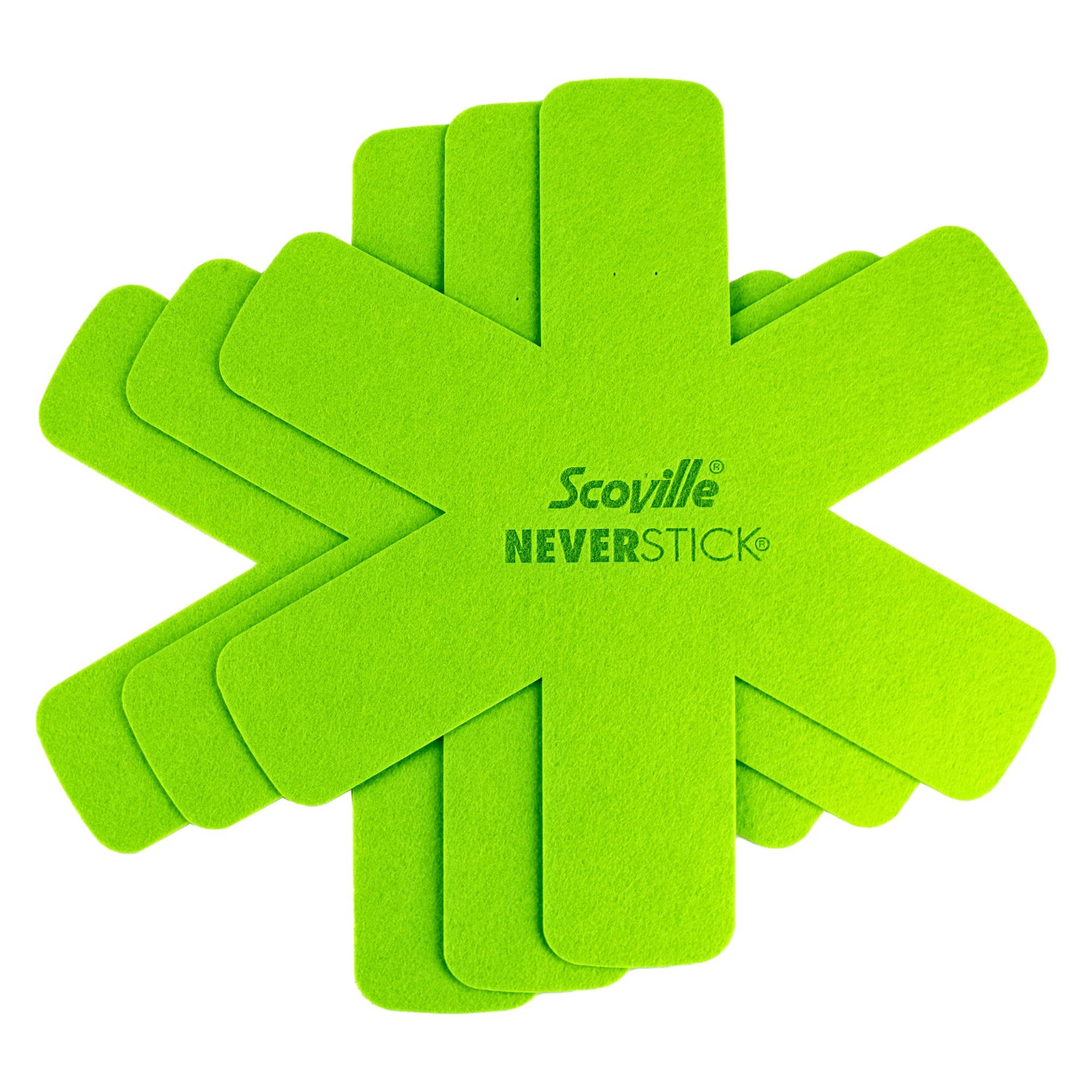 Scoville NEVERSTICK Set of 3 Pan Protectors, 38cm Diameter, Felt Pot & Pan Protectors for Stacking Non Stick Pans, Suitable for Frying Pans, Saucepans & More, Anti Scratch, Green [Amazon Exclusive]