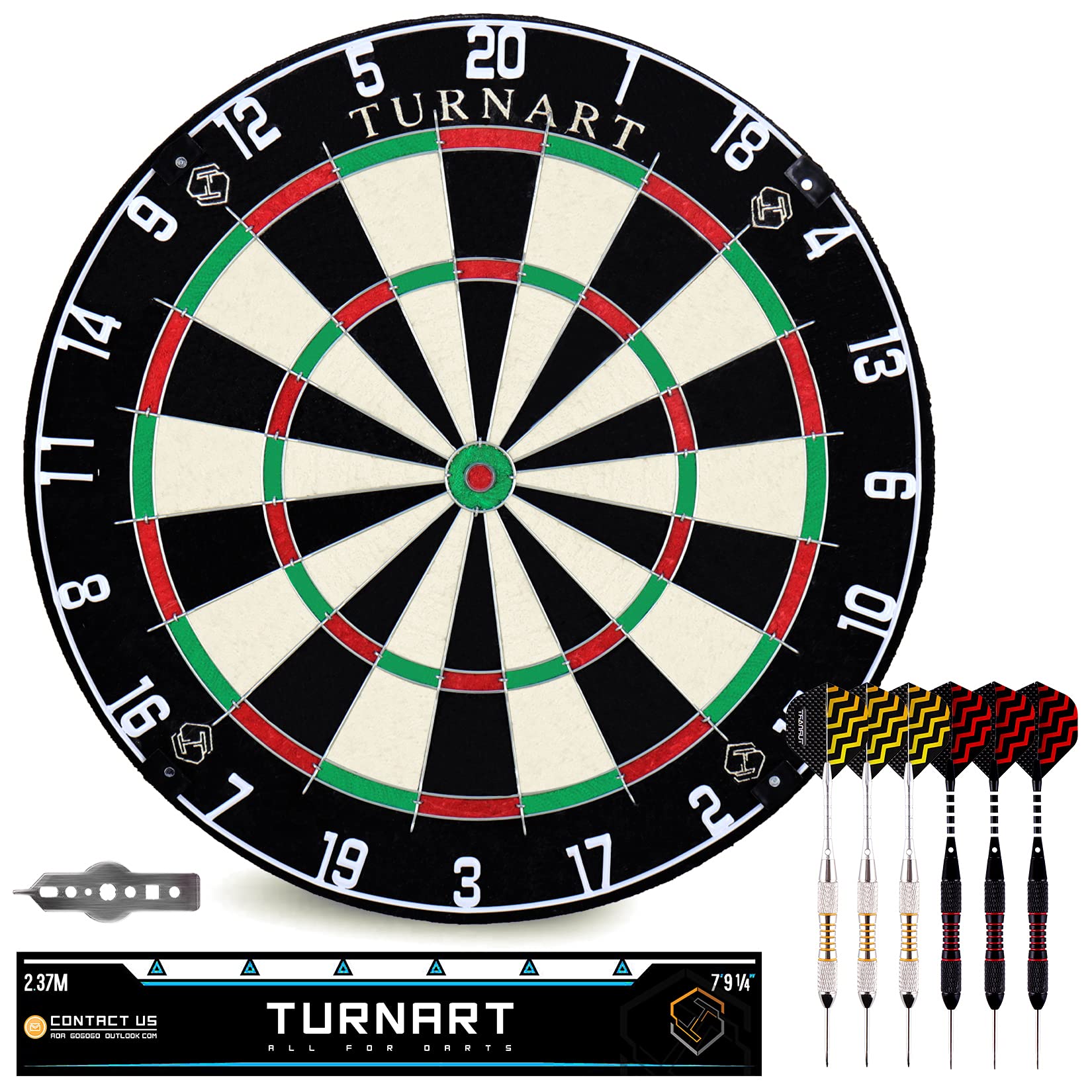 Dartscheibe Kork Dartscheibe mit Pfeilen Offizielles Steeldartscheibe Steeldart Dart Board Set 6 Dartpfeile Metallspitze,6 Flights (Dartscheibe)