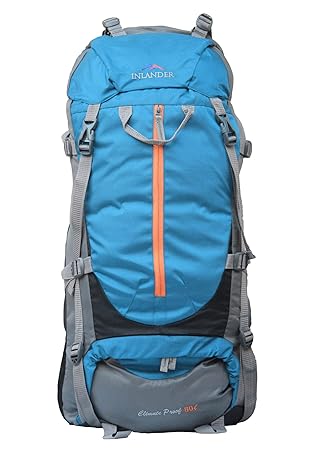INLANDER 1009-2 Sky Blue 80L Rucksack Backpack Bag for Travel Hiking Trekking & Camping for Men & Women