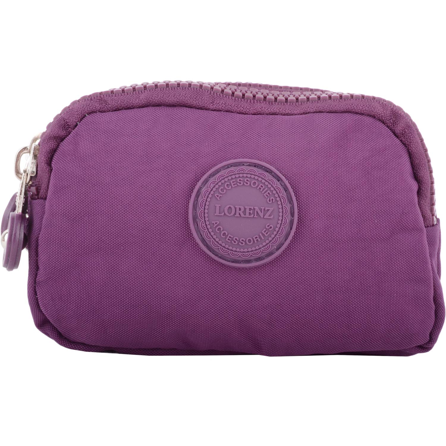 Womens Medium Triple Zip Coin/Money/Purse/Holder/Pouch Wrist Strap - Plum